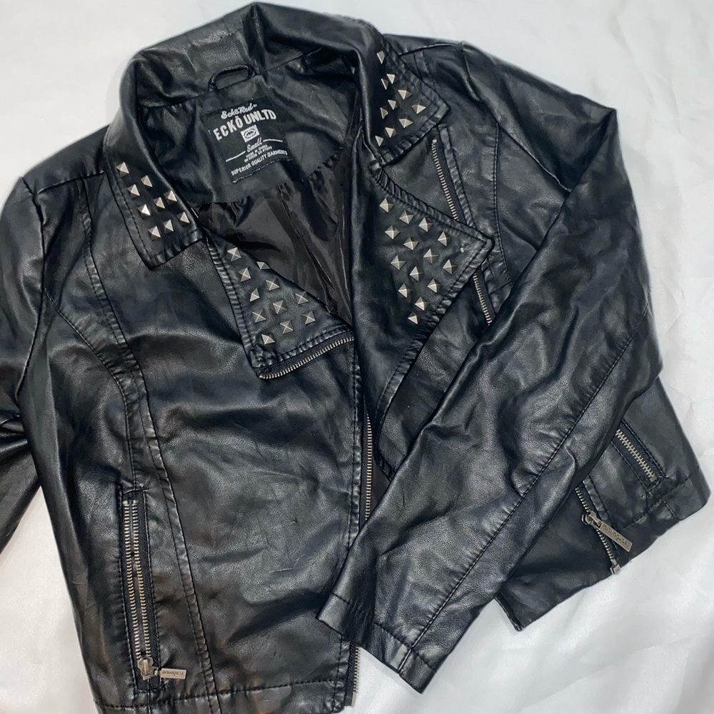 Cropped Leather Jacket